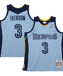 Allen Admirable Iverson Memphis Grizzlies 2009/10 Hardwood Classics Swingman Jersey Light Blue