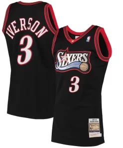 Allen Iverson Captivant Philadelphia 76ers 1997/98 Hardwood Classics Authentic Jersey Black