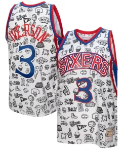 Allen Iverson Personalisable Philadelphia 76ers 1996/97 Swingman Jersey White