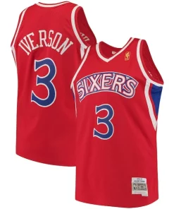 Allen Iverson Philadelphia 76ers 1996/97 Hardwood Prime Classics Swingman Jersey Red/White