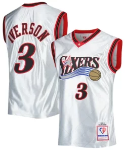 Allen Iverson Philadelphia 76ers 2000/01 Distingué Hardwood Classics 75th Anniversary Swingman Jersey Platinum