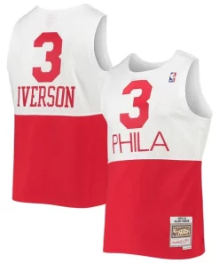 Allen Iverson Philadelphia 76ers 2003/2004 Hardwood Classics Swingman Jersey Refiné White/Red