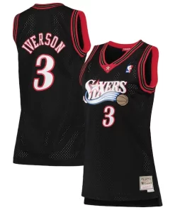 Allen Iverson Philadelphia 76ers Bold Women's 2000/01 Hardwood Classics Swingman Jersey Black