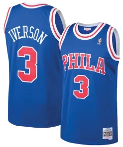 Allen Iverson Philadelphia 76ers Distingué 1996/97 Hardwood Classics Throwback Swingman Jersey Royal