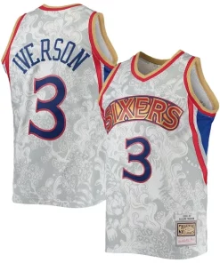 Allen Iverson Philadelphia 76ers Hardwood Classics 1996/97 Lunar New Year Swingman Jersey Premium White
