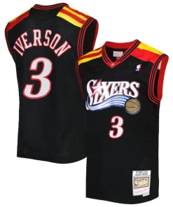 Allen Iverson Philadelphia 76ers Hardwood Classics 2006/07 Authentique Swingman Jersey Black