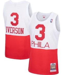 Allen Iverson Philadelphia 76ers Premium 2003/04 Hardwood Classics Authentic Jersey White/Black/Red