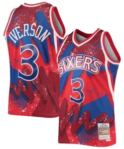 Allen Iverson Philadelphia Authentique 76ers Hardwood Classics 1996/97 Hyper Hoops Swingman Jersey Red