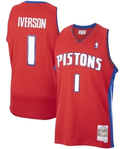 Allen Magnifique Iverson Detroit Pistons 2008/09 Hardwood Classics Swingman Jersey Red