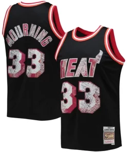 Alonzo Magnifique Mourning Miami Heat 1996/97 Hardwood Classics NBA 75th Anniversary Diamond Swingman Jersey Black