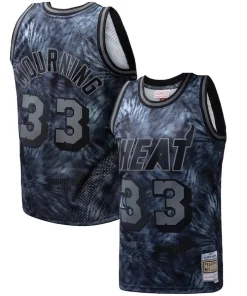 Alonzo Mourning Miami Splendide Heat Hardwood Classics 1996/97 Tie Dye Swingman Jersey Black
