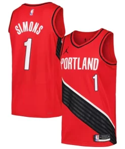Anfernee Simons Portland Incontournable Trail Blazers Jordan Brand Swingman Player Jersey Statement Edition Red/Black