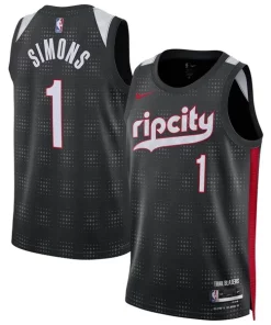 Anfernee Simons Portland Trail Blazers Nike Unisex 2024/25 Swingman Player Jersey City Sophistiqué Edition Black