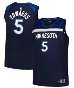 Anthony Edwards Minnesota Timberwolves Big & Tall Fast Break Jersey Icon Edition Navy Commémoratif