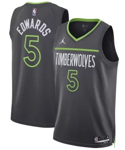 Anthony Edwards Minnesota Timberwolves Jordan Brand Unisex Swingman Jersey Statement Edition Charcoal Élégant