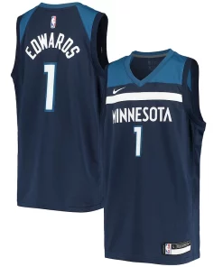 Anthony Edwards Minnesota Timberwolves Nike Youth 2020/21 Swingman Jersey Icon Edition Navy Exceptionnel