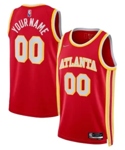 Atlanta Hawks Nike 2021/22 Diamond Swingman Custom Jersey Icon Uniques Edition Red