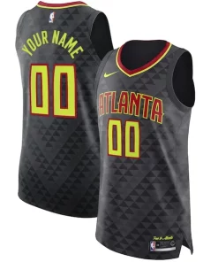 Atlanta Hawks Nike Moderne Authentic Custom Jersey Black Icon Edition