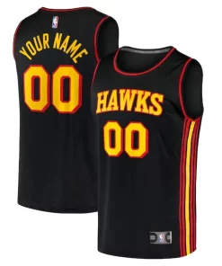 Atlanta Hawks Youth Custom Haut de gamme Fast Break Replica Jersey Black Statement Edition