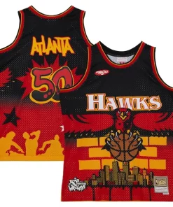 Atlanta Hawks x Tats Cru Hardwood Collectible Classics Fashion Jersey Black