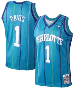 Baron Davis Charlotte Hornets 1999/00 Hardwood Classics Swingman Jersey Teal Uniques