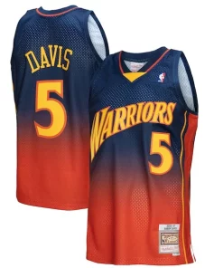 Baron Davis Golden State Warriors 2006/07 Hardwood Classics Charming Fadeaway Swingman Player Jersey Navy/Orange