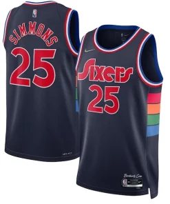 Ben Simmons Philadelphia 76ers Exceptionnel Nike 2021/22 Swingman Jersey City Edition Navy