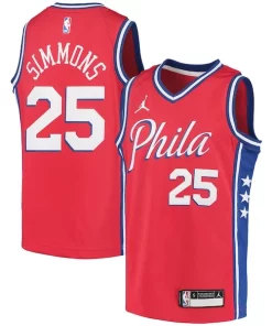 Ben Simmons Philadelphia 76ers Jordan Brand Youth Classique 2020/21 Swingman Player Jersey Statement Edition Red