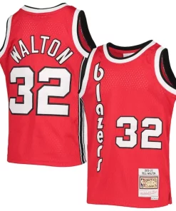 Bill Walton Portland Trail Collectible Blazers Youth 1976/77 Hardwood Classics Swingman Jersey Black
