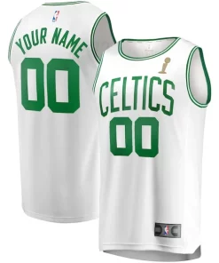 Boston Celtics 2024 NBA Finals Champions Custom Fast Break Jersey White Association Exclusif Edition