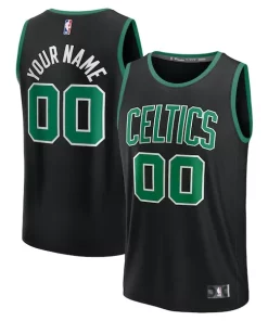 Boston Celtics Youth Custom Fast Break Jersey Black Statement Commémoratif Edition/Kelly Green/White