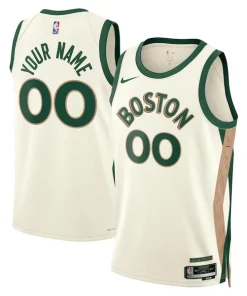 Boston Celtics Nike Unisex 2023/24 Custom Swingman Jersey White City Edition Haut de gamme