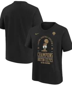 Boston Celtics Splendide Nike Youth 18 Time NBA Finals Champions Locker Room T Shirt Black