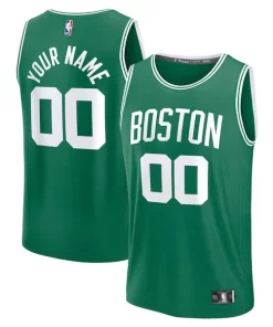 Boston Celtics Fast Break Custom Jersey Icon Edition Kelly Admirable Green/White/Black