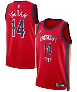 Brandon Ingram New Orleans Pelicans Jordan Authentique Brand Unisex Swingman Jersey Statement Edition Red