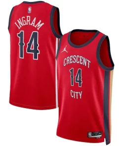 Brandon Ingram New Orleans Pelicans Personalisable Jordan Brand Unisex Swingman Jersey Statement Edition Red