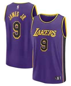 Bronny James Los Angeles Lakers Fast Break Replica Player Moderne Jersey Statement Edition Purple