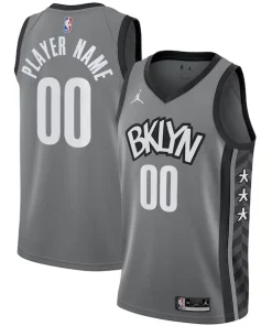 Brooklyn Nets Jordan Brand Swingman Custom Jersey Statement Edition Gray Incontournable
