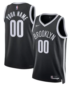 Brooklyn Nets Splendide Nike Unisex Swingman Custom Jersey Black Icon Edition