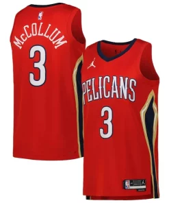 CJ McCollum New Orleans Pelicans Jordan Brand Unisex Captivant Swingman Jersey Statement Edition Red
