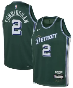 Cade Cunningham Detroit Pistons Dashing Nike Youth 2022/23 Swingman Jersey City Edition Green