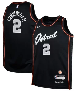 Cade Cunningham Detroit Pistons Nike Youth Swingman Replica Jersey City Exclusif Edition Black