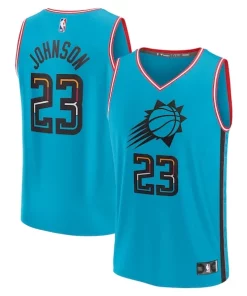 Cameron Johnson Phoenix Gracieux Suns Youth 2022/23 Fast Break Jersey City Edition Turquoise