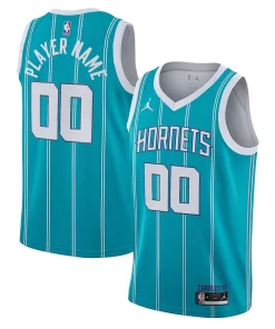 Charlotte Hornets Jordan Brand 2020/21 Swingman Custom Jersey Icon Edition Teal Classique
