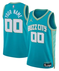 Charlotte Hornets Jordan Brand Unisex 2023/24 Custom Swingman Jersey Refiné Teal City Edition