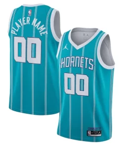 Charlotte Hornets Jordan Éclatant Brand 2020/21 Swingman Custom Jersey Icon Edition Teal