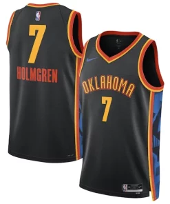 Chet Holmgren Oklahoma City Thunder Nike Unisex Magnifique 2024/25 Swingman Player Jersey City Edition Black