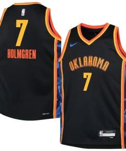 Chet Holmgren Oklahoma City Thunder Nike Youth Prime 2024/25 Swingman Player Jersey City Edition Black