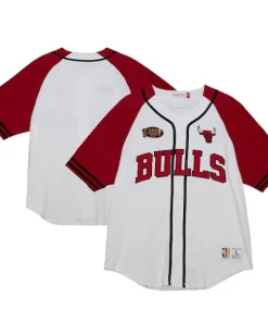 Chicago Bulls Practice Day Baseball Jersey White Dashing