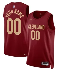 Cleveland Cavaliers Nike Unisex Swingman Custom Jersey Superbe Burgundy Icon Edition